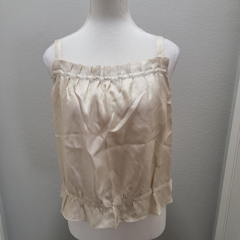 DKNY Cream Ruffled Camisole Top